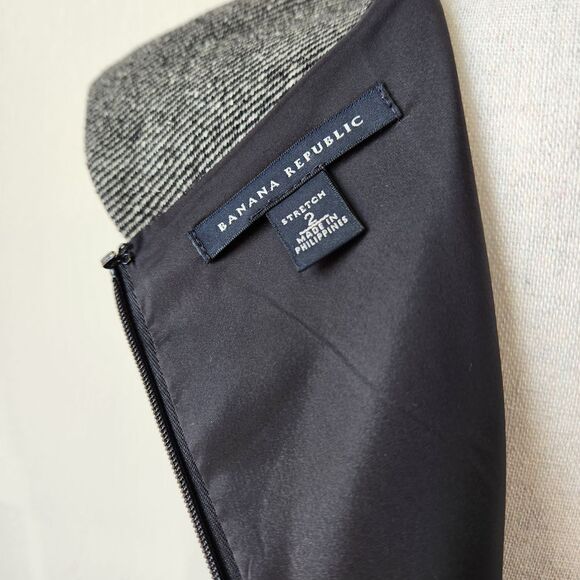 Banana Republic Womens Stretch size 2‎ Black Gray Wool Dress with Pockets - Picture 11 of 11